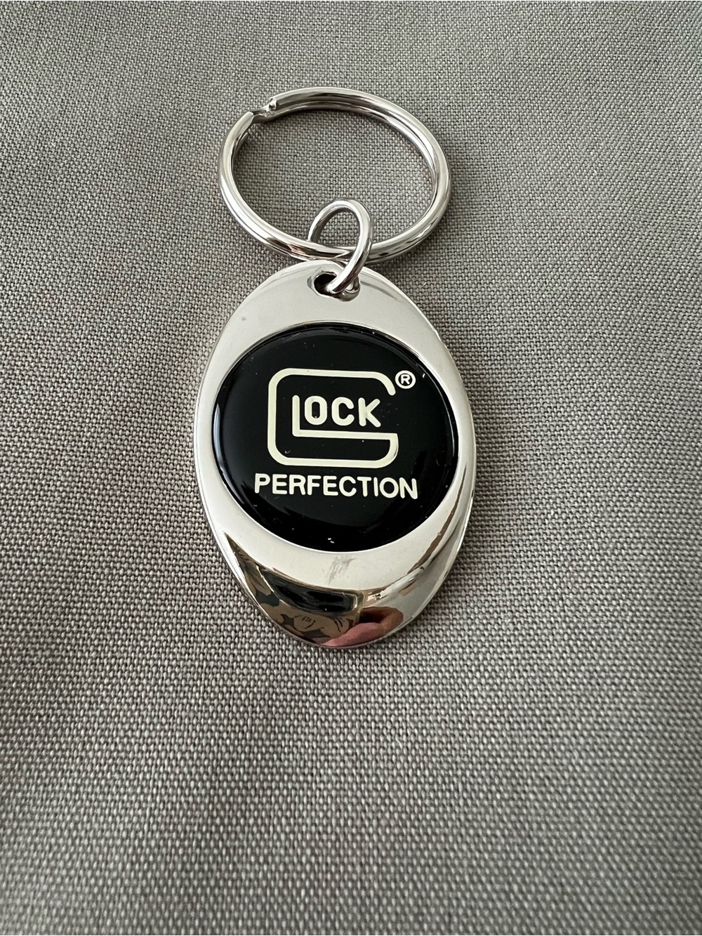 Glock Perfection Black Silver-Tone Metal Keychain Key Ring - Picture 5 of 5